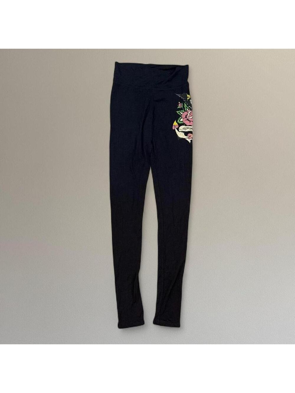 Y2K Ed Hardy tattoo print leggings. Size XS. - Picture 3 of 6